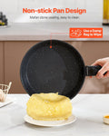 17pc Granite Nonstick Cookware Set Detachable Handle Induction Oven Safe