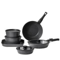 17pc Granite Nonstick Cookware Set Detachable Handle Induction Oven Safe