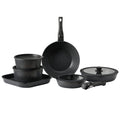 17pc Granite Nonstick Cookware Set Detachable Handle Induction Oven Safe