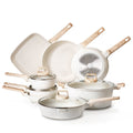 19 Piece Granite Nonstick Cookware Set Induction White