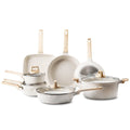 19 Piece Granite Nonstick Cookware Set Induction White