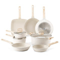 19 Piece Granite Nonstick Cookware Set Induction White