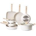 19 Piece Granite Nonstick Cookware Set Induction White