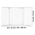 Baby Gate, 749-1346 mm Extra Wide, 762 mm High, Dog Gate for Stairs Doorways and House, Easy Step Walk Thru Auto Close Child Gate Pet Security Gate with Pressure Mount and Wall Mount Kit, White