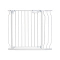 Baby Gate, 749-990 mm Extra Wide, 762 mm High, Dog Gate for Stairs Doorways and House, Easy Step Walk Thru Auto Close Child Gate Pet Security Gate with Pressure Mount Kit & Wall Mount Kit, White