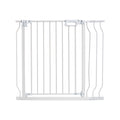 Baby Gate, 749-990 mm Extra Wide, 762 mm High, Dog Gate for Stairs Doorways and House, Easy Step Walk Thru Auto Close Child Gate Pet Security Gate with Pressure Mount Kit & Wall Mount Kit, White