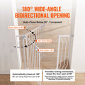 VEVOR Levitex Baby Gate 760mm Extra Wide Auto Close White Pressure Mount