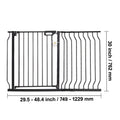 Baby Gate, 749-1229 mm Extra Wide, 762 mm High, Dog Gate for Stairs Doorways and House, Easy Step Walk Thru Auto Close Child Gate Pet Security Gate with Pressure Mount and Wall Mount Kit, Black