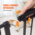 Baby Gate Extra Wide 749-1346mm 762mm High Auto Close Black