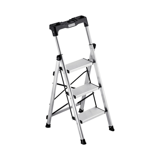 Folding Step Ladder 3 Step 150kg Capacity Aluminum Anti-Slip Pedal