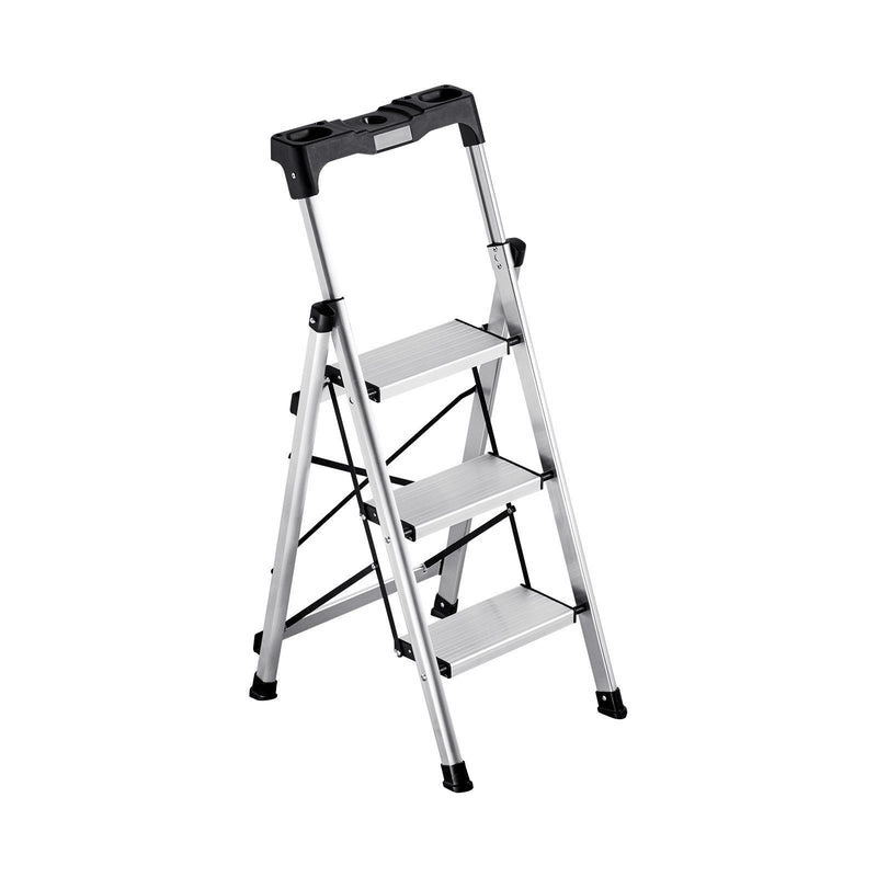 Folding Step Ladder 3 Step 150kg Capacity Aluminum Anti-Slip Pedal