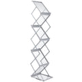 Literature Rack, 6 Pockets, Pop up Aluminum Magazine Rack, Lightweight Catalog Holder Stand w/Carrying Bag for Living Room, Hotel, Trade Show, Exhibition, Office