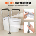 Toilet Safety Rail Adjustable 136kg Grab Bar Padded Armrests