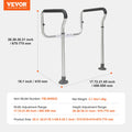 Toilet Safety Rail Adjustable 136kg Grab Bar Padded Armrests