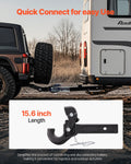 Pintle Hitch 50.4mm Receiver Hook 63.5-76.2mm Lunette 9070kg