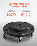 Trash Can Dolly 500lbs 4 Wheels Fits 20 32 44 55 Gallon