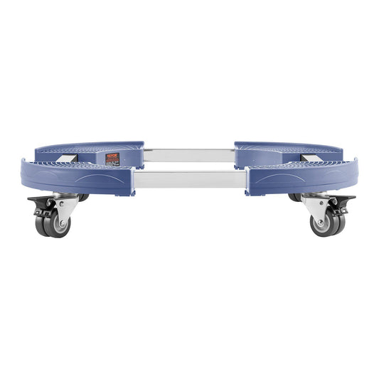 Trash Can Dolly 440lbs 4 Lockable Wheels 15-22.8in Adjustable Blue