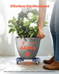Trash Can Dolly 440lbs 4 Lockable Wheels 15-22.8in Adjustable Blue