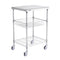3 Tier Wire Rolling Cart 213kg Steel Storage Trolley Wheels Hooks