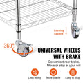 3 Tier Wire Rolling Cart 213kg Steel Storage Trolley Wheels Hooks
