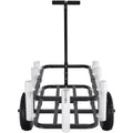 Beach Fishing Cart, 91 kg Load Capacity, Fish and Marine Cart with Two 275 mm Big Wheels Rubber Balloon Tires for Sand, Heavy-Duty Steel Pier Wagon Trolley with 7 Rod Holders for Fishing, Picnic