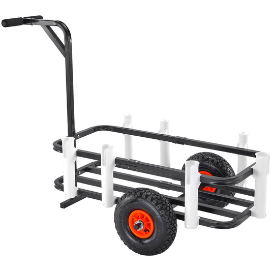 Beach Fishing Cart 91kg 275mm Wheels 7 Rod Holders Steel