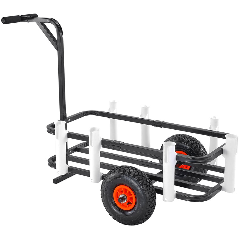 Beach Fishing Cart 91kg 275mm Wheels 7 Rod Holders Steel
