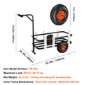 Beach Fishing Cart 91kg 275mm Wheels 7 Rod Holders Steel