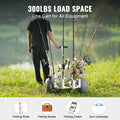 Beach Fishing Cart 136kg 330mm Wheels 8 Rod Holders Trolley