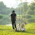 Beach Fishing Cart 136kg 330mm Wheels 8 Rod Holders Trolley