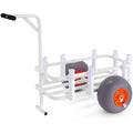 Beach Fishing Cart 136kg 330mm Wheels 8 Rod Holders Trolley