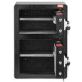Double Door Safe Box 3.5cu.ft Fireproof Key Lock Black
