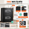Double Door Safe Box 3.5cu.ft Fireproof Key Lock Black