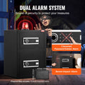 Double Door Safe Box 3.5cu.ft Fireproof Key Lock Black