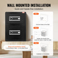 Double Door Safe Box 3.5cu.ft Fireproof Key Lock Black