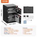 Double Door Safe Box 3.5cu.ft Fireproof Key Lock Black