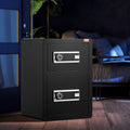 Double Door Safe Box 3.5cu.ft Fireproof Key Lock Black