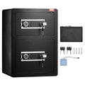 Double Door Safe Box 3.5cu.ft Fireproof Key Lock Black