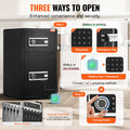 Double Door 4.5cu.ft Safe Box Key Lock Password LED Light Black
