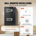 Double Door 4.5cu.ft Safe Box Key Lock Password LED Light Black