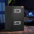 Double Door 4.5cu.ft Safe Box Key Lock Password LED Light Black