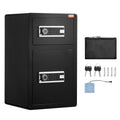Double Door 4.5cu.ft Safe Box Key Lock Password LED Light Black