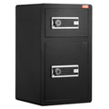 Double Door 4.5cu.ft Safe Box Key Lock Password LED Light Black