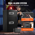 Double Door 7.2cu.ft Safe Box Fireproof Black LED Light Password