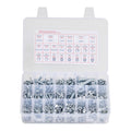 2250 Pcs Bolts and Nuts Assortment Kit, Metric + Imperial Machine Screws and Flat Washers, Alloy Steel M3/M4/M5/M6/M8 Multiple Size, for Equipment/Vehicle Assembly,Galvanized White