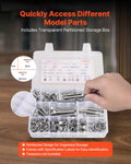 246pc Stainless Steel Bolts Nuts Washers Assortment Kit Case