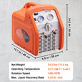 Portable 3/4 HP Refrigerant Recovery Machine Vapor Liquid