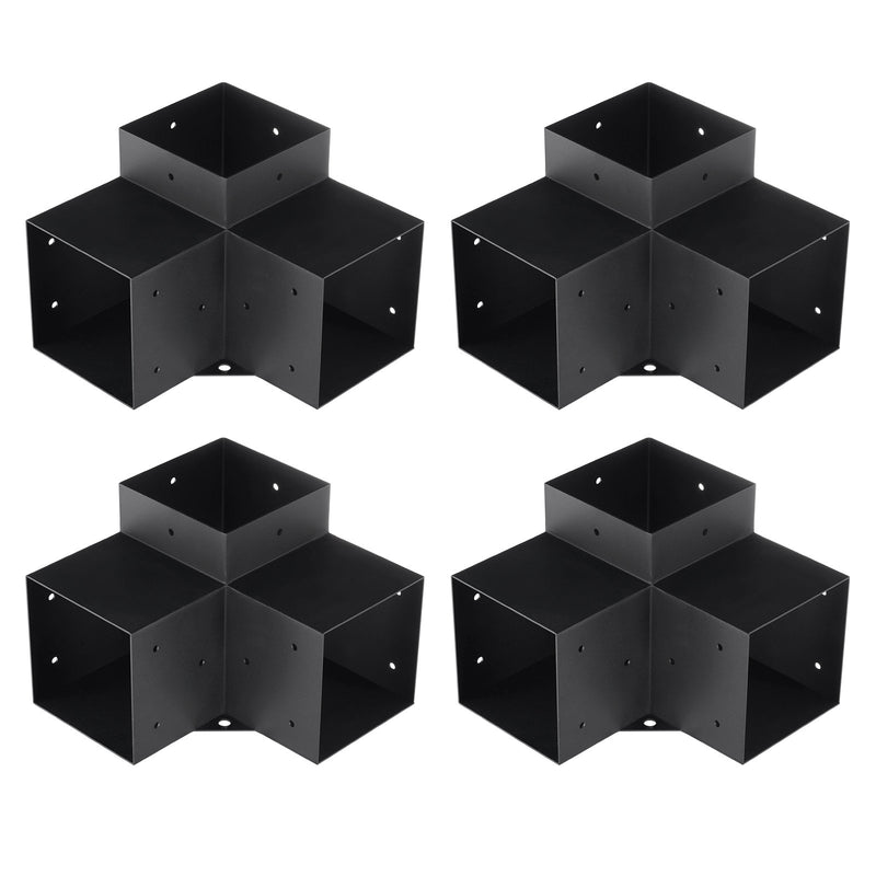 Pergola Bracket Kit 152x152mm 4pcs 3-Way Heavy Duty Corner Post Base