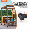 Pergola Bracket Kit 152x152mm 4pcs 3-Way Heavy Duty Corner Post Base
