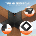 Pergola Bracket Kit 8pcs 152.4mm 3-Way Heavy Duty Corner Post Base